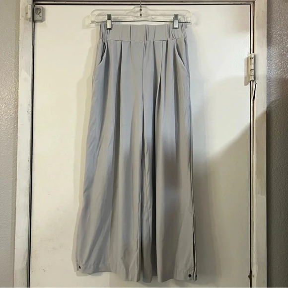 ADAY Cooler Days Culottes Cloud XS Cool Gray Wide Leg Cropped Slit Resort - Picture 5 of 16